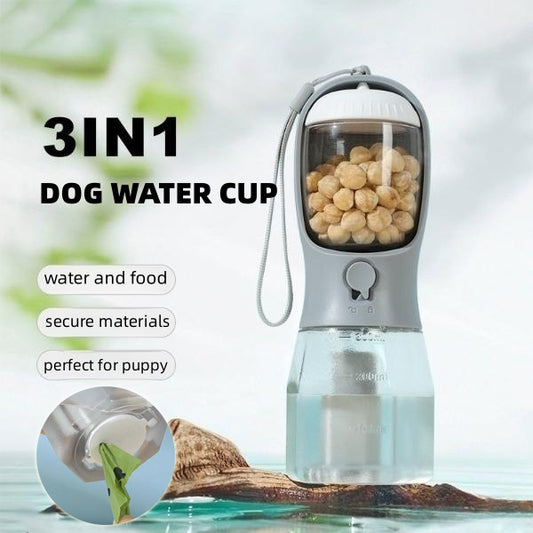 Perfect Travel Companion! - 3-in-1 Portable Dog Water, Food and Garbage Cup - Silver Streak Goods