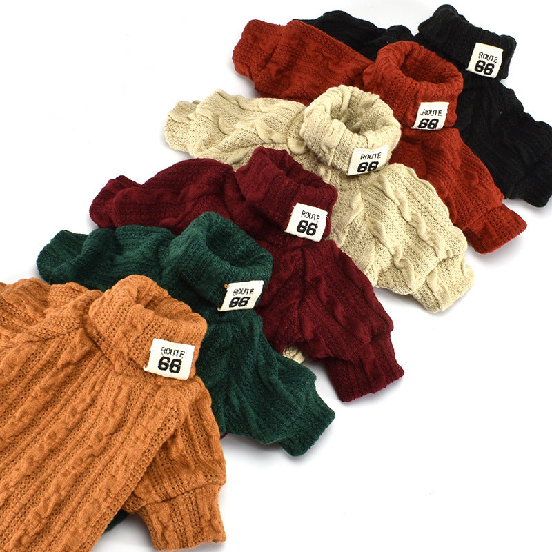 Cozy Pup Turtleneck: Warm & Stylish Cotton Sweater for Small to Medium Dogs!