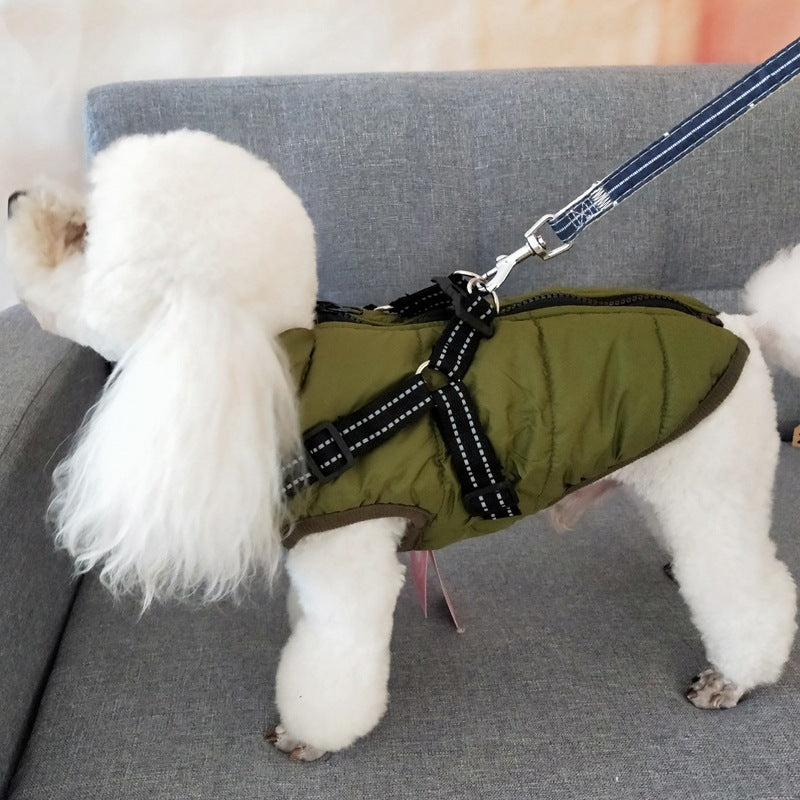 Cozy & Dry: Waterproof Winter Dog Coat with Harness – Ideal for Pups of All Sizes!