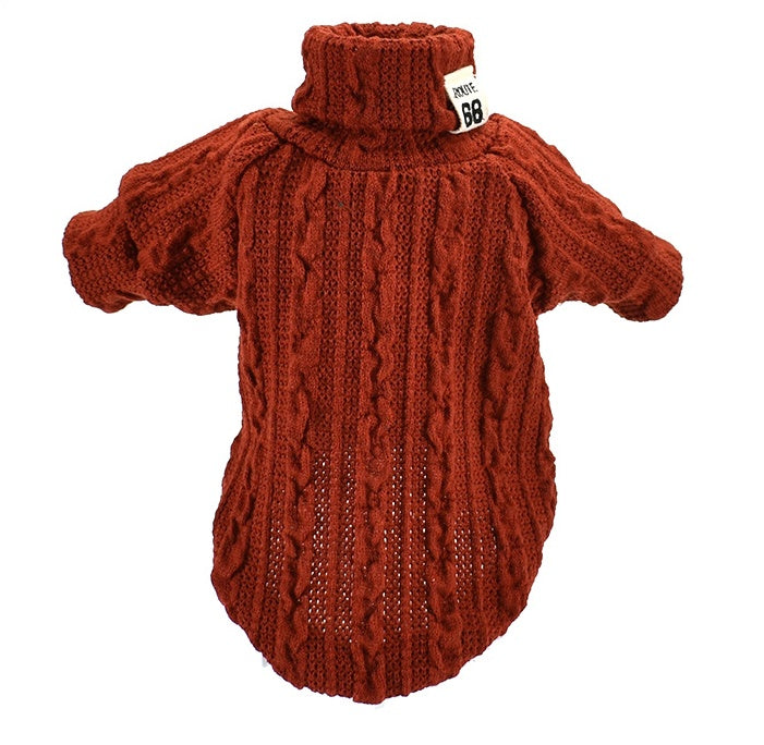 Cozy Pup Turtleneck: Warm & Stylish Cotton Sweater for Small to Medium Dogs!