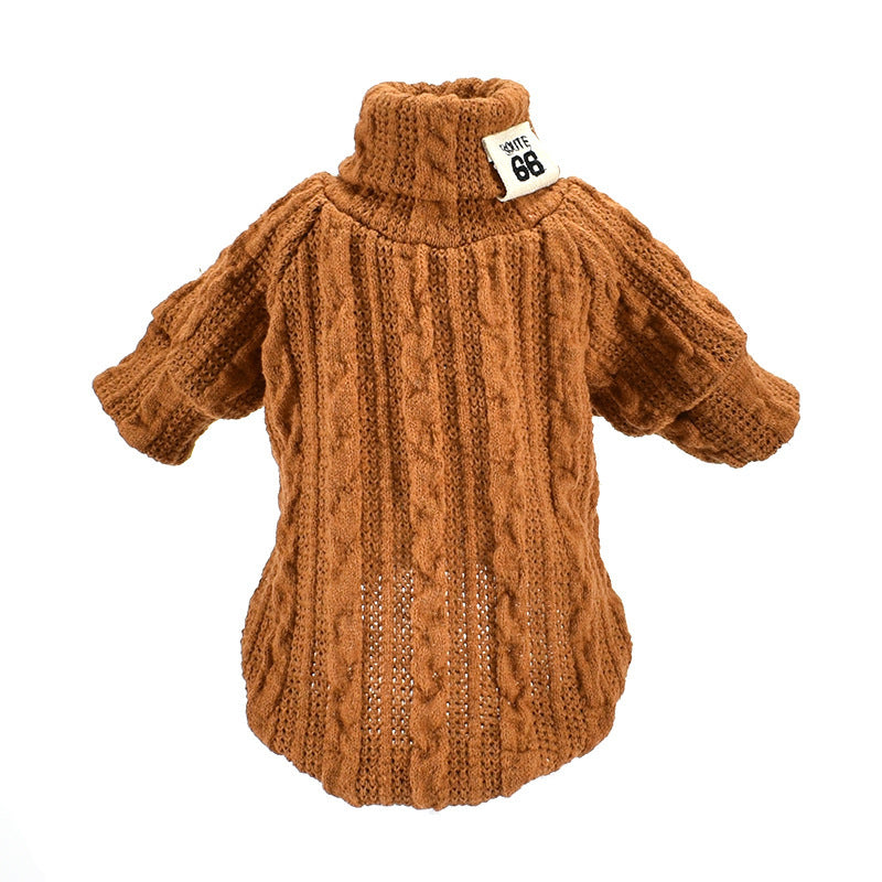 Cozy Pup Turtleneck: Warm & Stylish Cotton Sweater for Small to Medium Dogs!