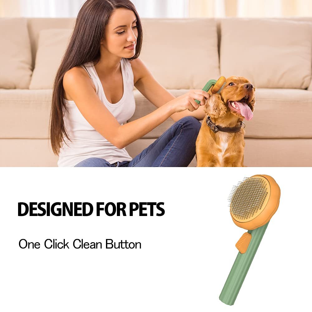 Pet Pumpkin Slicker Brush: Groom, Clean, and Shine! - Silver Streak Goods