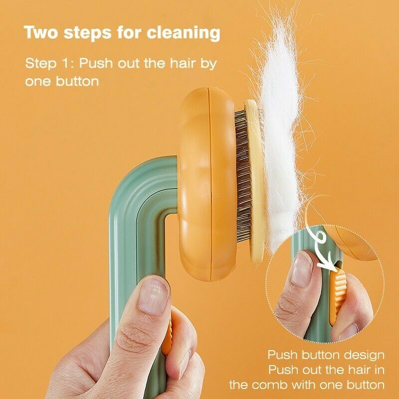 Pet Pumpkin Slicker Brush: Groom, Clean, and Shine! - Silver Streak Goods