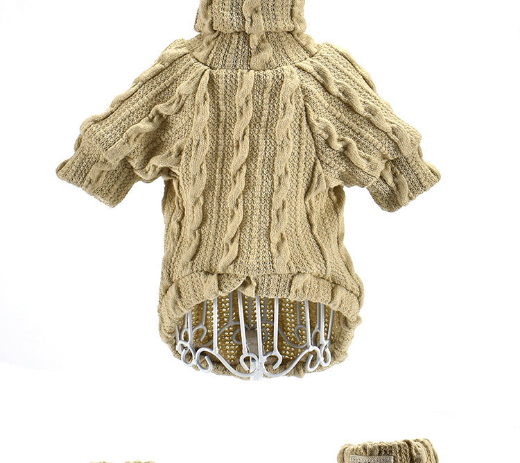 Cozy Pup Turtleneck: Warm & Stylish Cotton Sweater for Small to Medium Dogs!