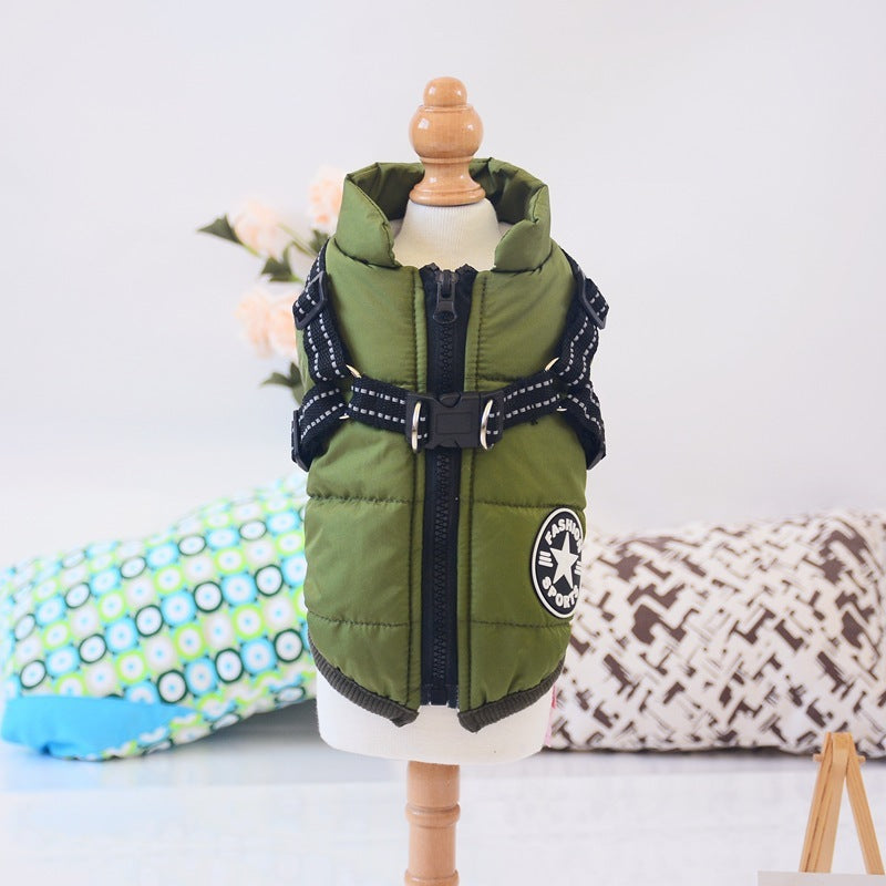 Cozy & Dry: Waterproof Winter Dog Coat with Harness – Ideal for Pups of All Sizes!