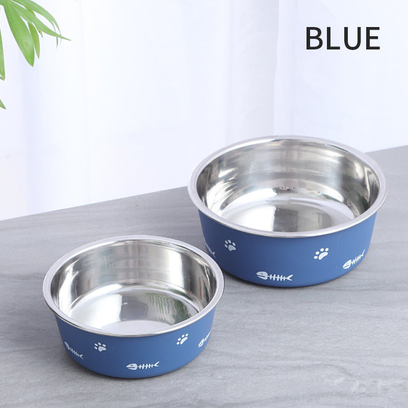 Durable Non-Skid Stainless Steel Pet Bowl with Insulated Rubber Base - Silver Streak Goods