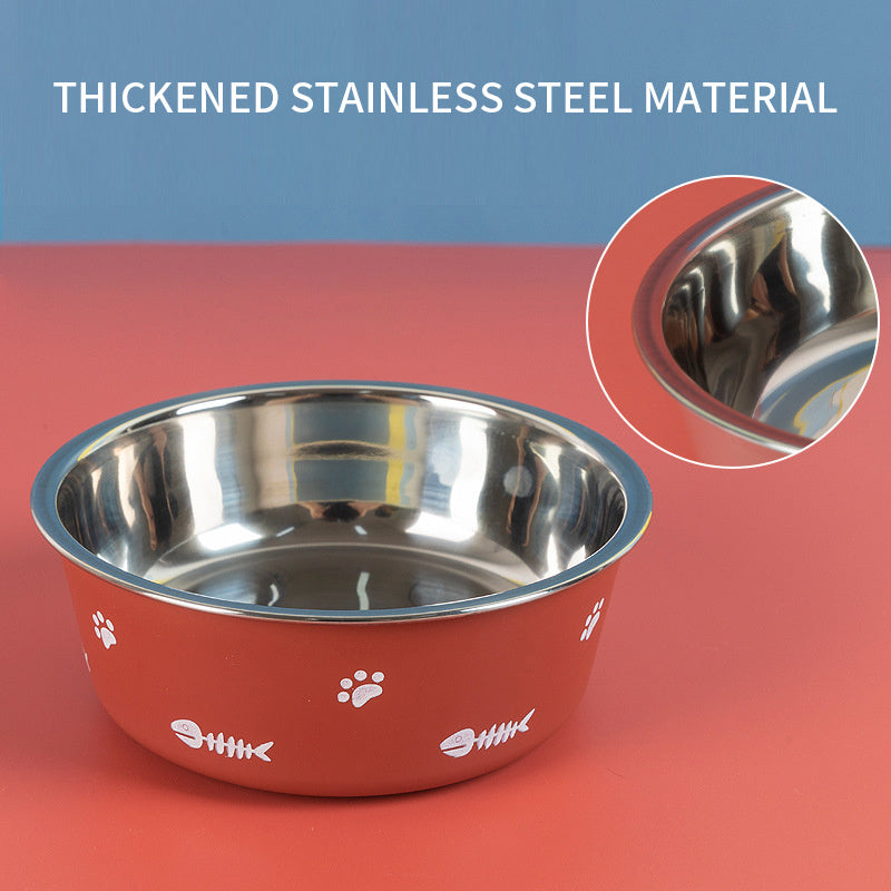 Durable Non-Skid Stainless Steel Pet Bowl with Insulated Rubber Base - Silver Streak Goods