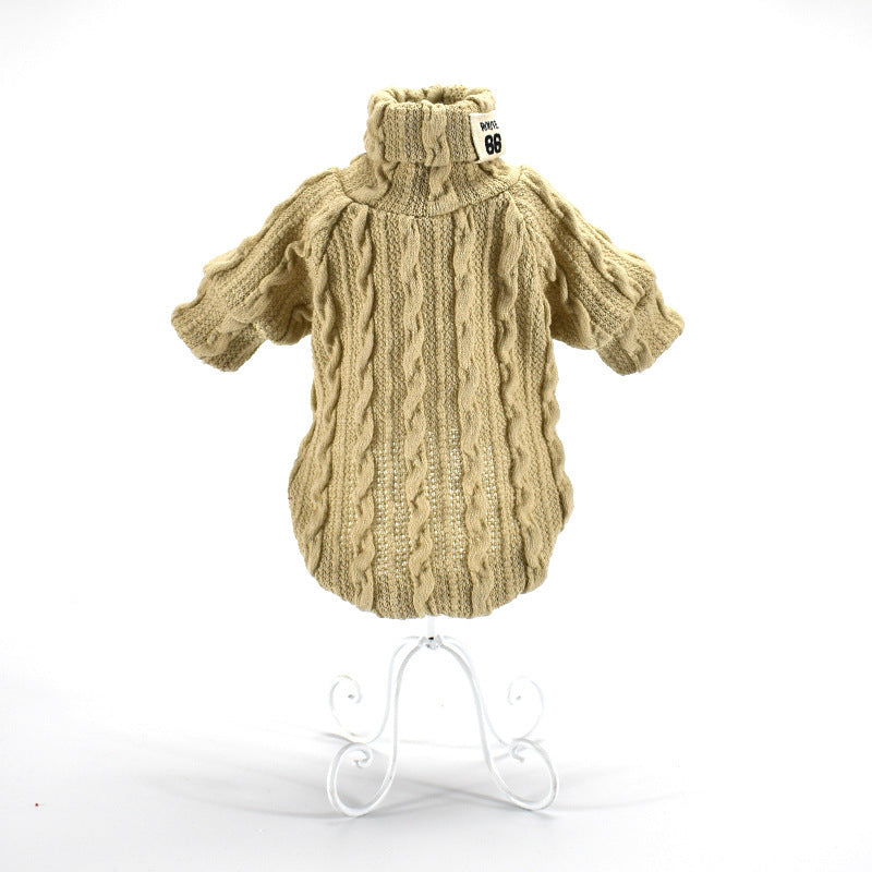 Cozy Pup Turtleneck: Warm & Stylish Cotton Sweater for Small to Medium Dogs!