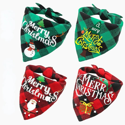 🎅 Holiday-Ready Pet Bandana – Double-Sided Christmas Scarf, Adjustable & Washable! 🐾🎄
