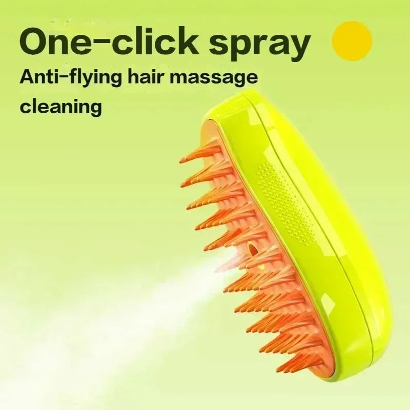 3-in-1 Steamy Grooming Brush with Electric Massage