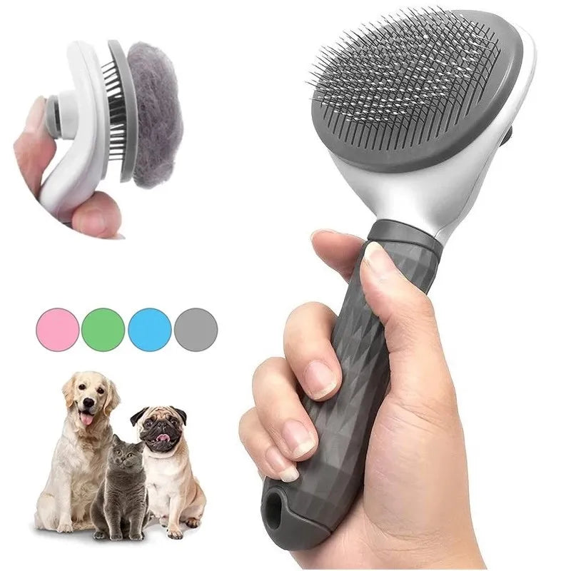 Self-Cleaning Pet Grooming Brush: Tangle-Free Care for Dogs & Cats! - Silver Streak Goods