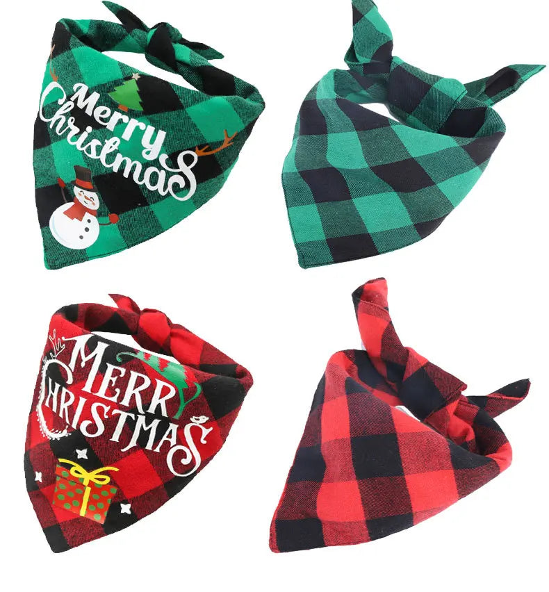 🎅 Holiday-Ready Pet Bandana – Double-Sided Christmas Scarf, Adjustable & Washable! 🐾🎄