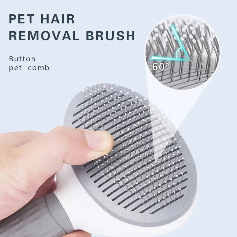 Self-Cleaning Pet Grooming Brush: Tangle-Free Care for Dogs & Cats! - Silver Streak Goods