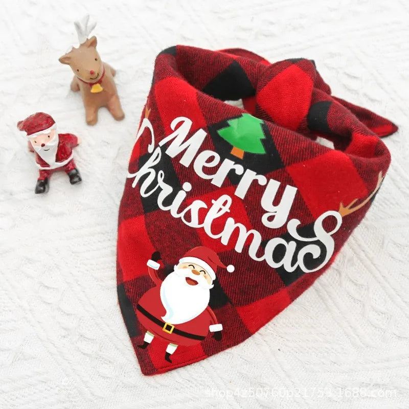 🎅 Holiday-Ready Pet Bandana – Double-Sided Christmas Scarf, Adjustable & Washable! 🐾🎄