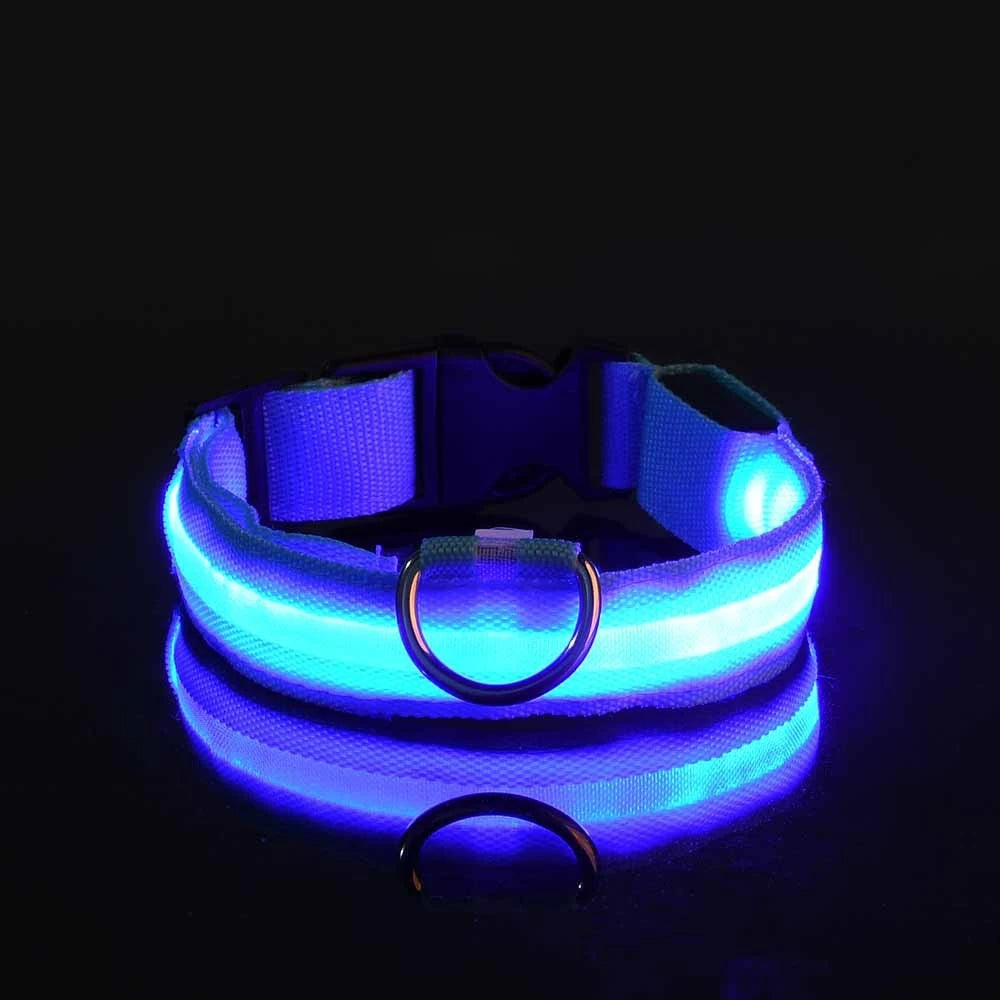 GlowPup: LED Safety Leash & Collar Set - Silver Streak Goods