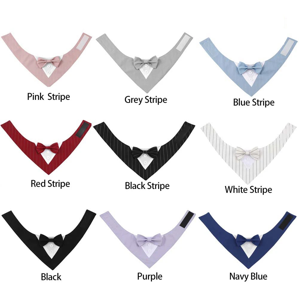 💍 Wedding-Ready Dog Bandana – Triangle Scarf with Bow Tie for Large & Small Dogs! 🐾