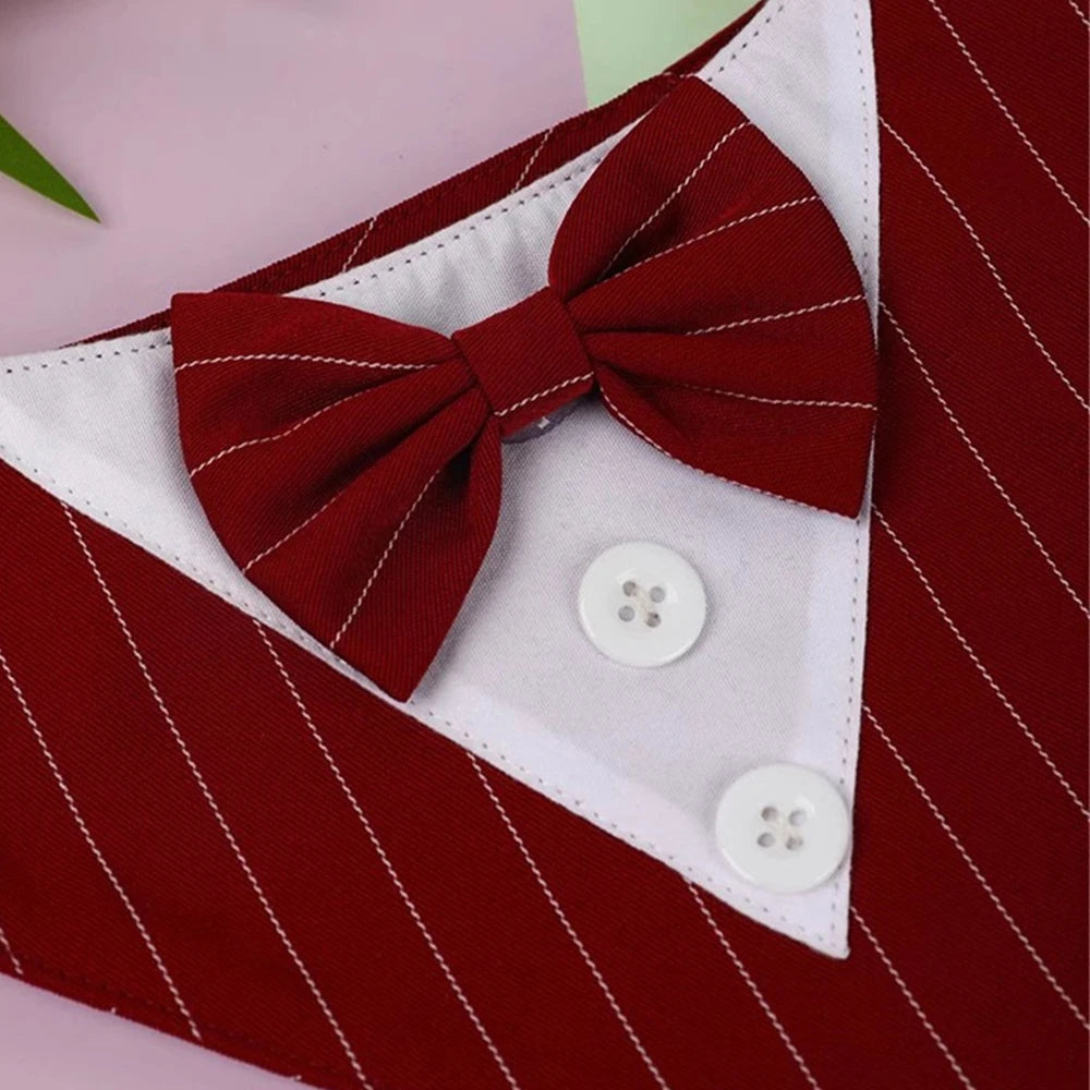 💍 Wedding-Ready Dog Bandana – Triangle Scarf with Bow Tie for Large & Small Dogs! 🐾