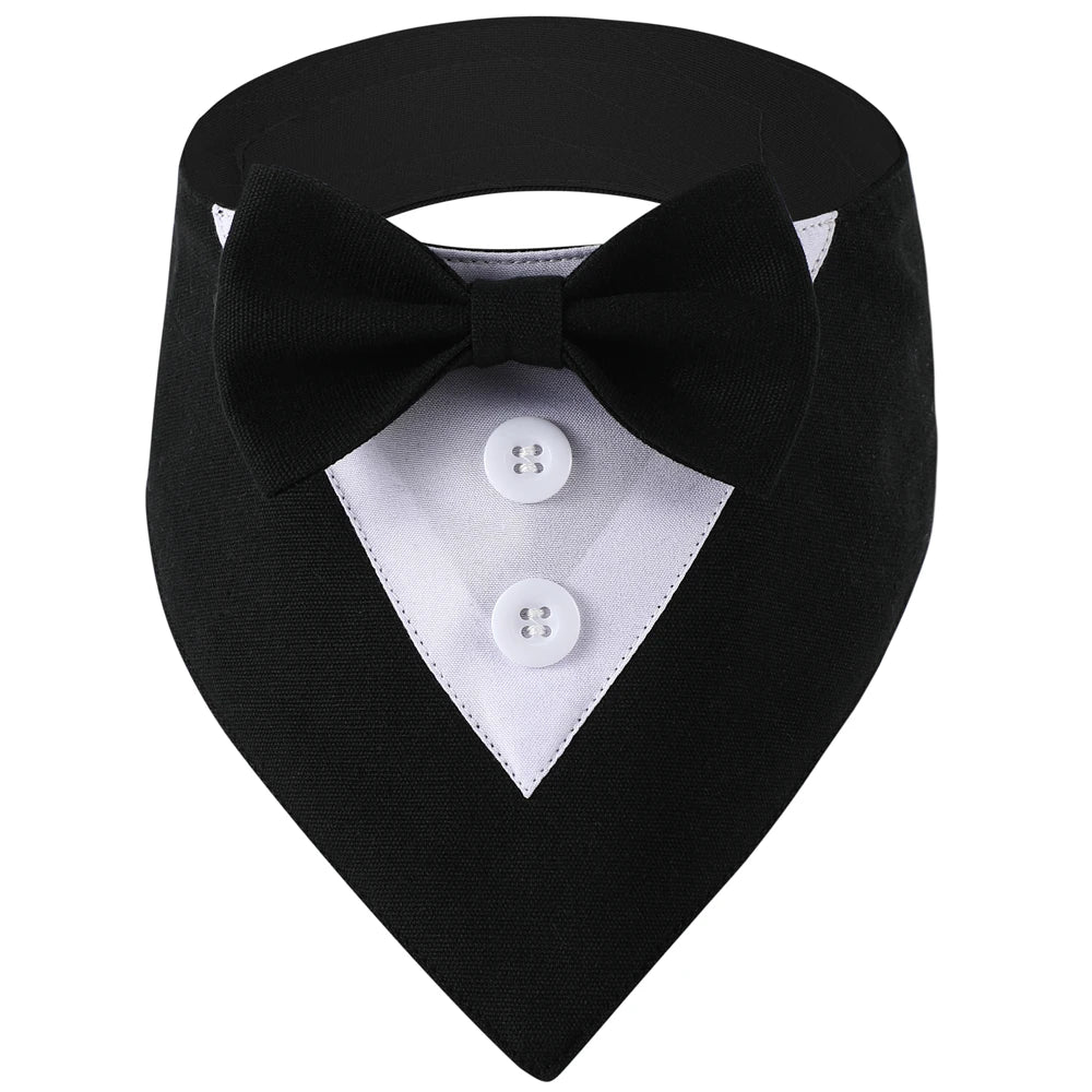 💍 Wedding-Ready Dog Bandana – Triangle Scarf with Bow Tie for Large & Small Dogs! 🐾