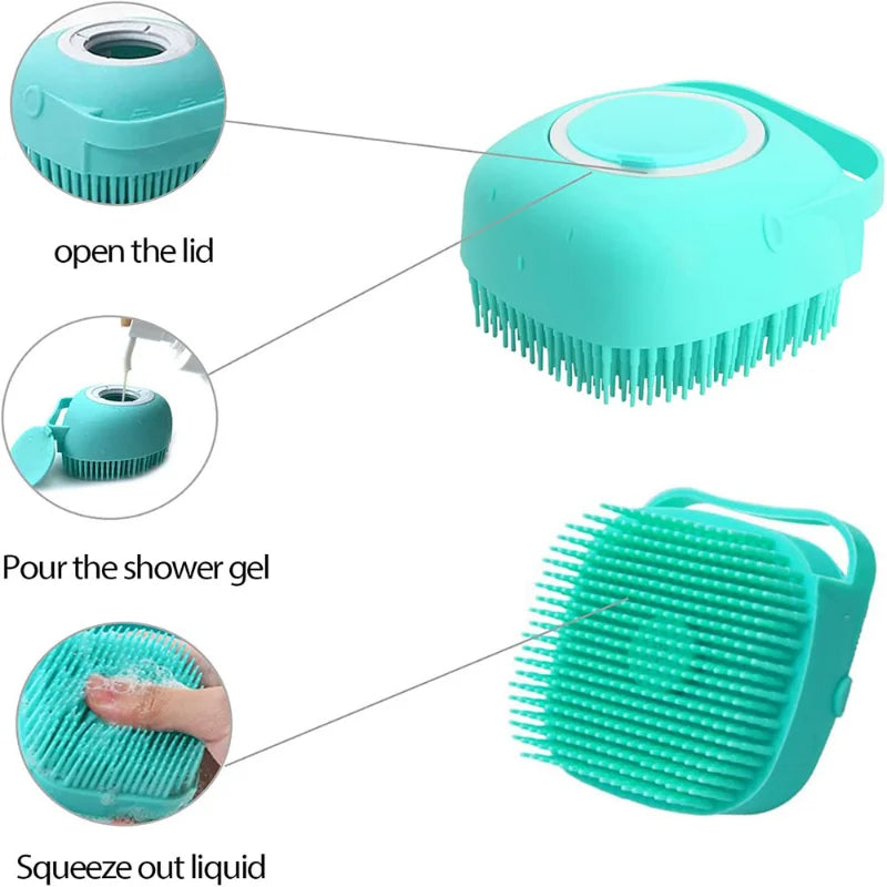 Soft Silicone Pet Bath Brush: Clean, Massage, Groom! - Silver Streak Goods