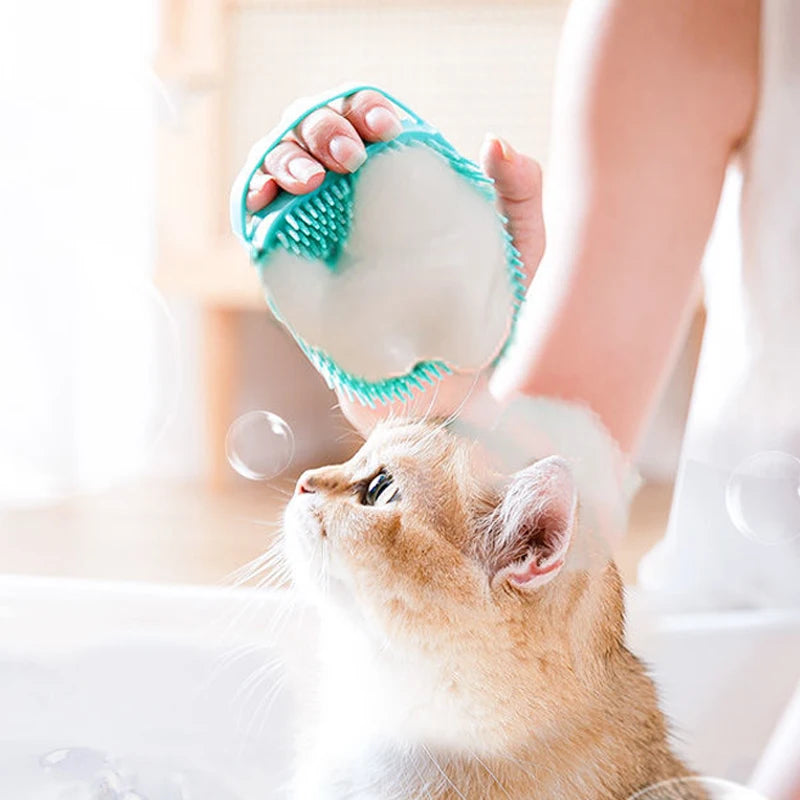 Soft Silicone Pet Bath Brush: Clean, Massage, Groom! - Silver Streak Goods