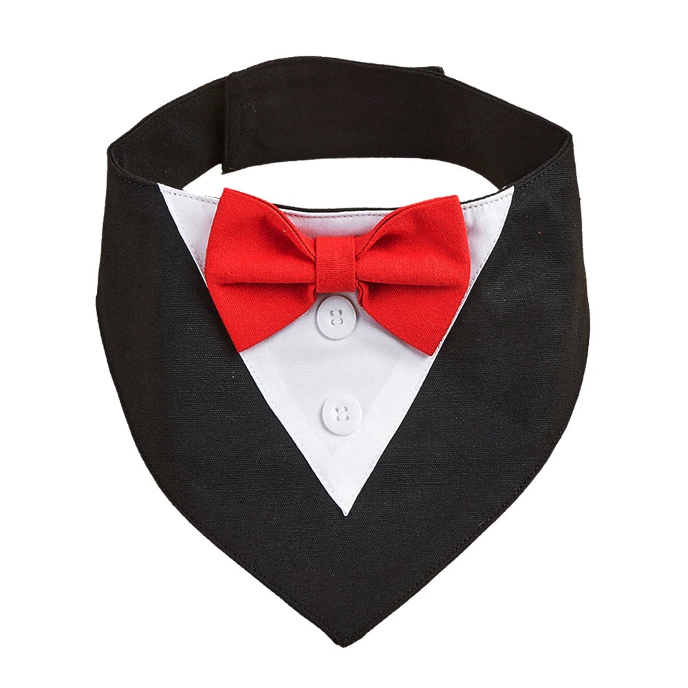💍 Wedding-Ready Dog Bandana – Triangle Scarf with Bow Tie for Large & Small Dogs! 🐾