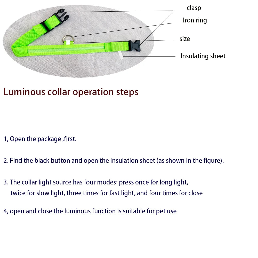 GlowPup: LED Safety Leash & Collar Set - Silver Streak Goods