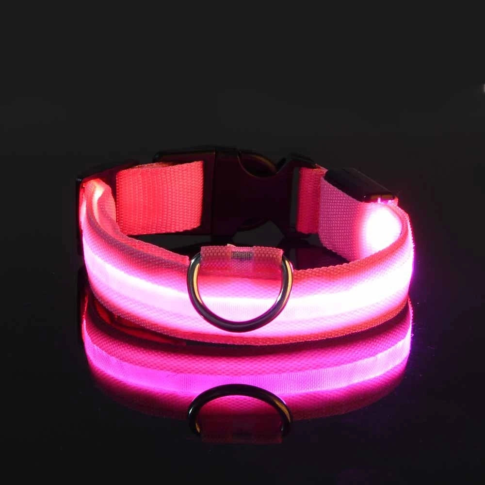 GlowPup: LED Safety Leash & Collar Set - Silver Streak Goods