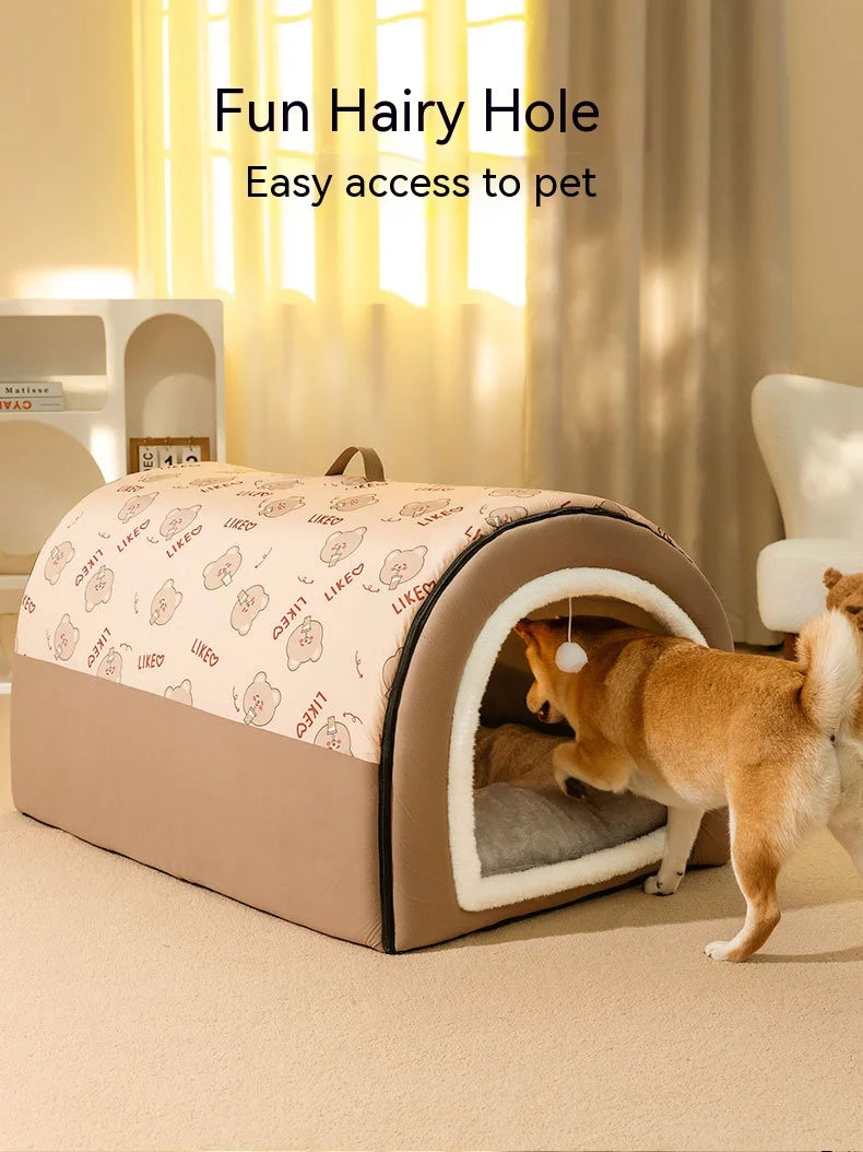 Furry Haven: The Ultimate Winter Dog Nest – Cozy, Washable, and Perfect for Big Dogs!