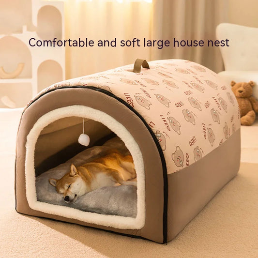 Furry Haven: The Ultimate Winter Dog Nest – Cozy, Washable, and Perfect for Big Dogs!