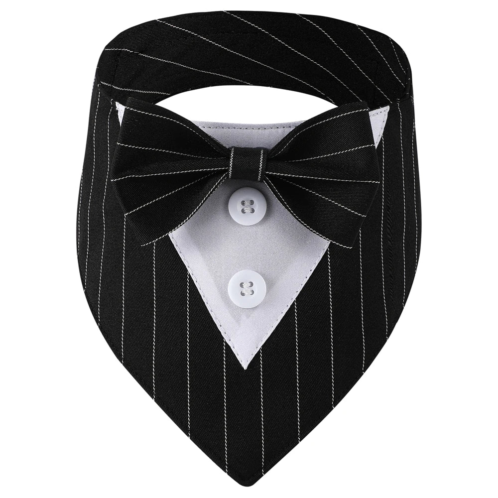 💍 Wedding-Ready Dog Bandana – Triangle Scarf with Bow Tie for Large & Small Dogs! 🐾