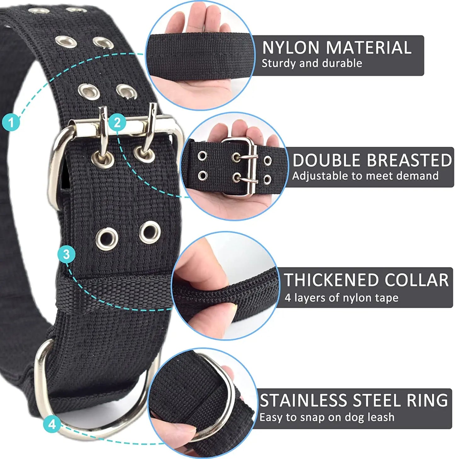 Tough Pup Tactical Collar – Heavy Duty, Wide & Adjustable for Large Dogs!