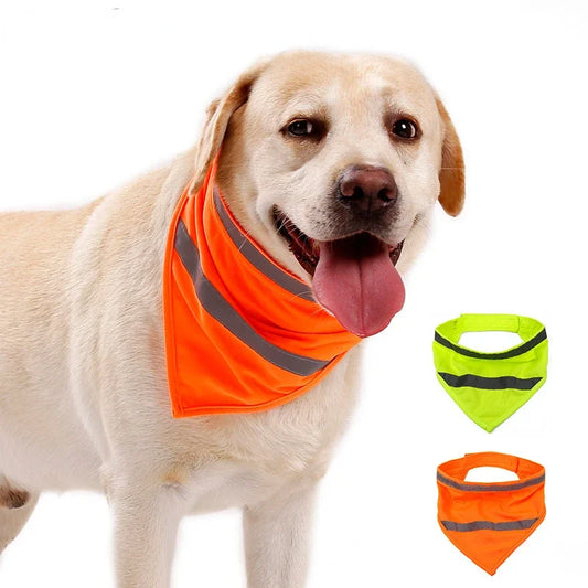 🌟Bright & Bold Reflective Dog Bandana – Triangular Scarf for Safety & Style! 🐾