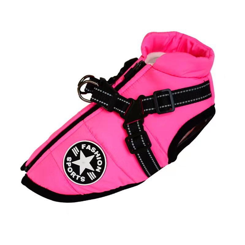 Cozy & Dry: Waterproof Winter Dog Coat with Harness – Ideal for Pups of All Sizes!