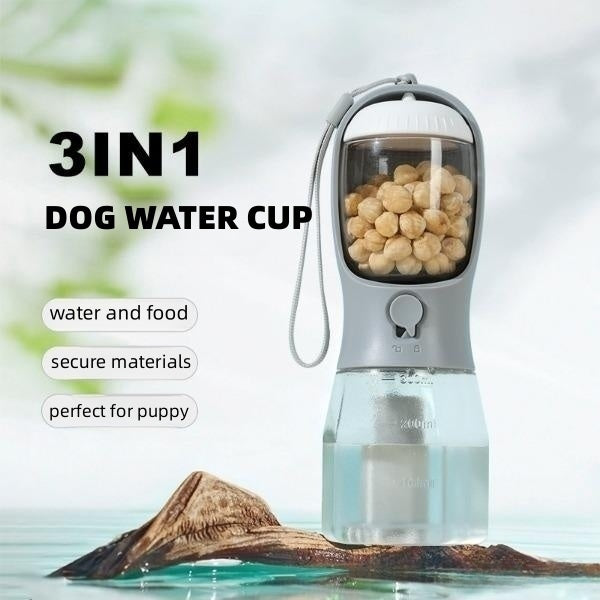 Perfect Travel Companion! - 3-in-1 Portable Dog Water, Food and Garbage Cup - Silver Streak Goods