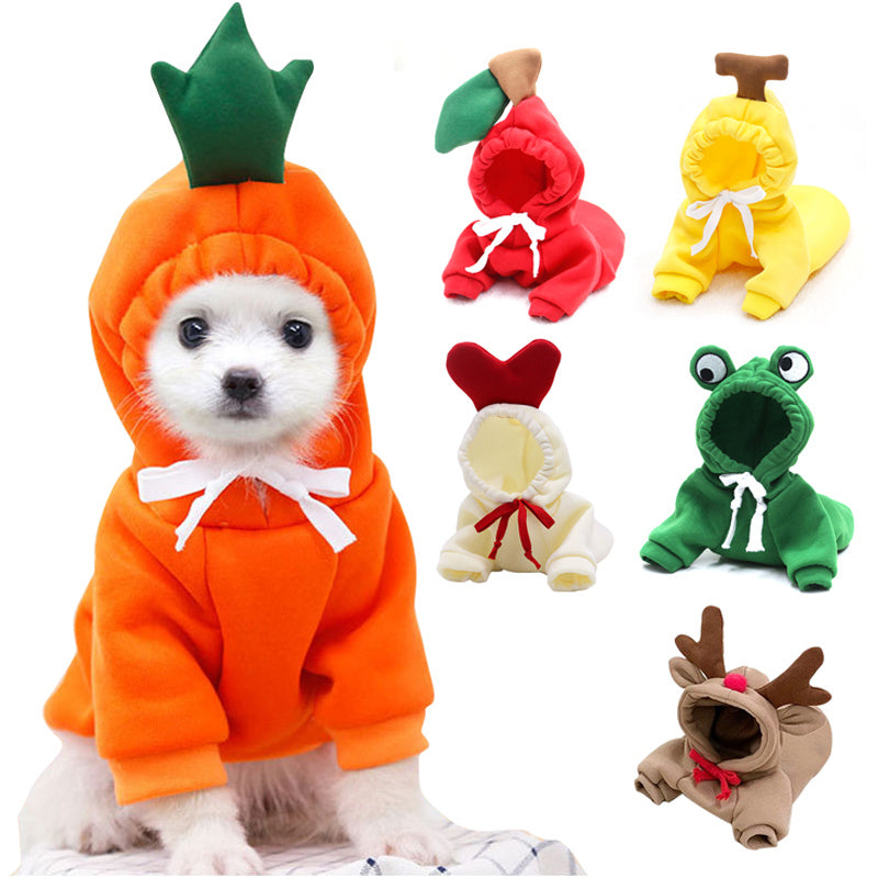 Fruit-Fresh & Snuggly: Adorable Cozy Hoodies for Your Furry Friend! 🍓🍊🍌