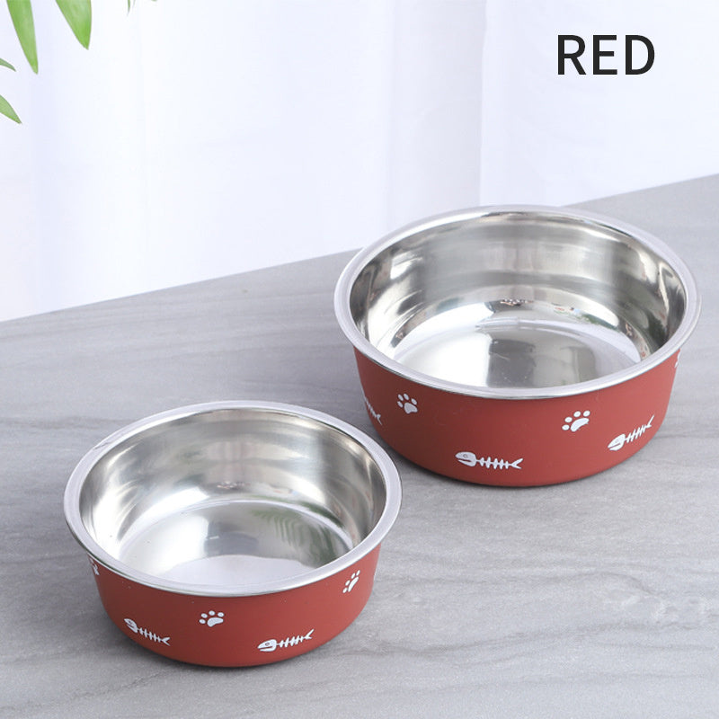 Durable Non-Skid Stainless Steel Pet Bowl with Insulated Rubber Base - Silver Streak Goods