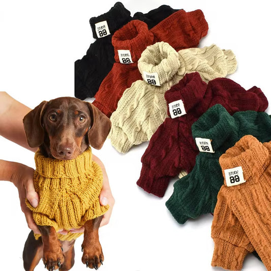 Cozy Pup Turtleneck: Warm & Stylish Cotton Sweater for Small to Medium Dogs!