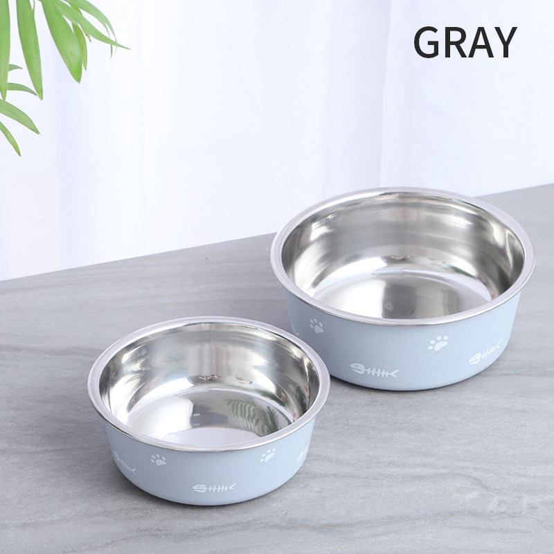 Durable Non-Skid Stainless Steel Pet Bowl with Insulated Rubber Base - Silver Streak Goods